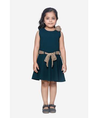 Teal Green Partywear Dress with Golden Detailing 1