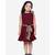 Maroon Partywear Dress with Golden Detailing