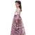 Floral Top with Wine Organza Skrit Set