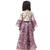 Floral Top with Wine Organza Skrit Set