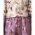 Floral Top with Wine Organza Skrit Set