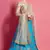 fascinating Sky-blue Sequins embroidered art silk wedding lehenga