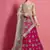 Rani-pink embroidered art silk Semi Stitched wedding & party lehenga