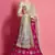 Rani-pink embroidered art silk Semi Stitched wedding & party lehenga