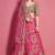 Magenta embroidered art silk semi stitched wedding & party lehenga