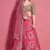 Magenta embroidered art silk semi stitched wedding & party lehenga