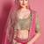 Magenta embroidered art silk semi stitched wedding & party lehenga