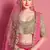 Magenta embroidered art silk semi stitched wedding & party lehenga