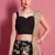 Black embroidered crepe Semi Stitched wedding & party lehenga