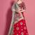 Red embroidered art silk semi stitched wedding & party lehenga
