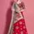 Red embroidered art silk semi stitched wedding & party lehenga