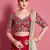 Red embroidered art silk semi stitched wedding & party lehenga