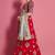 Red embroidered art silk semi stitched wedding & party lehenga