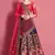 Navy-blue embroidered silk semi stitched wedding & party lehenga