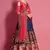 Navy-blue embroidered silk semi stitched wedding & party lehenga