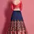 Navy-blue embroidered silk semi stitched wedding & party lehenga