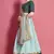 Sea-green embroidered art silk semi stitched wedding lehenga