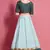 Sea-green embroidered art silk semi stitched wedding lehenga