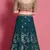 Glamorous Green sequins, thread, codding, and zari Embroidered diamond satin silk lehenga choli for bride