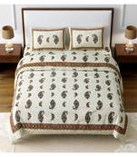 Ridan Cotton King Size Multicolour Double Bed Sheet With Pillow Cover