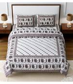 Ridan Cotton King Size Multicolour Double Bed Sheet With Pillow Cover