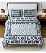 Ridan Cotton King Size Multicolour Double Bed Sheet With Pillow Cover