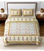 Ridan Cotton King Size Multicolour Double Bed Sheet With Pillow Cover