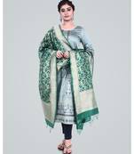 Pure Munga Silk Khaddi Meena Banarasi dupatta in floral zari jaal