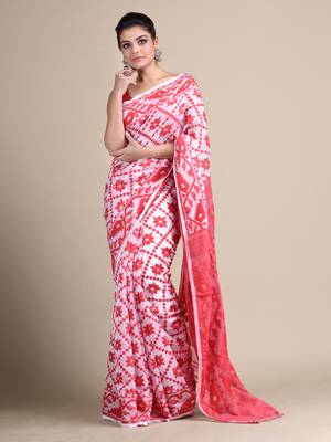 Multicolor hand woven silk blend saree  1