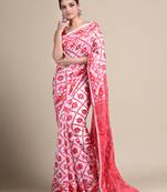 Multicolor hand woven silk blend saree 