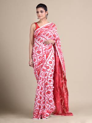 Multicolor hand woven silk blend saree  2