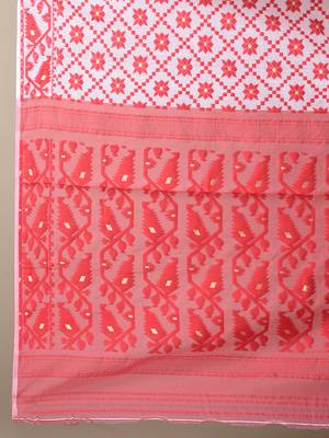 Multicolor hand woven silk blend saree  4