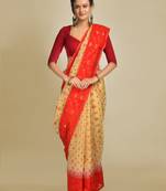 Multicolor Hand Woven Silk Blend Saree Without Blouse