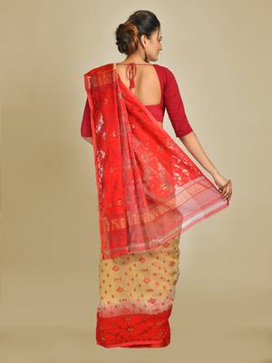 Multicolor Hand Woven Silk Blend Saree Without Blouse 3