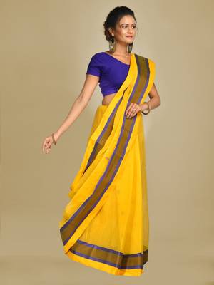 Multicolor hand woven pure cotton saree  2