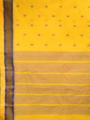 Multicolor hand woven pure cotton saree  4