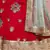Red embroidered art silk semi stitched wedding & party lehenga