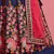 Navy-blue embroidered silk semi stitched wedding & party lehenga