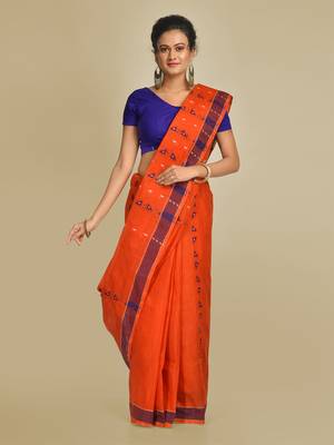 Multicolor hand woven pure cotton saree  1
