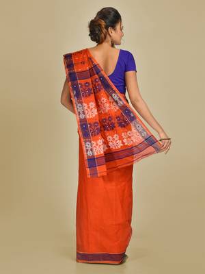 Multicolor hand woven pure cotton saree  3