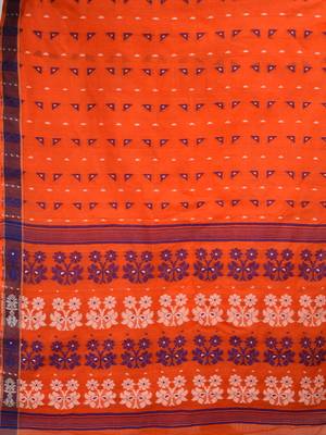 Multicolor hand woven pure cotton saree  4