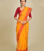 Multicolor hand woven pure cotton saree 