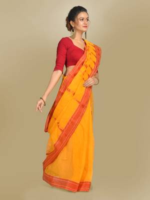 Multicolor hand woven pure cotton saree  2