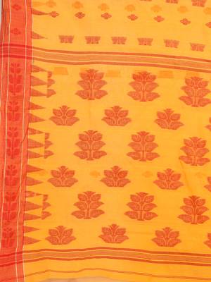 Multicolor hand woven pure cotton saree  4