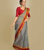 Multicolor hand woven pure cotton saree 