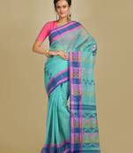 Multicolor hand woven pure cotton saree 