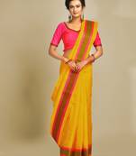 Multicolor hand woven pure cotton saree 
