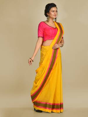 Multicolor hand woven pure cotton saree  2