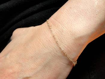  Golden Simple 1 line Chain adjustable anklet pair 1