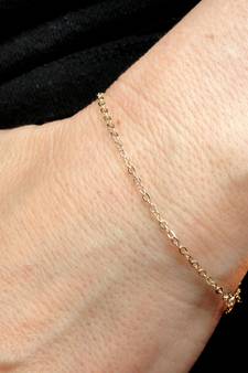  Golden Simple 1 line Chain adjustable anklet pair
